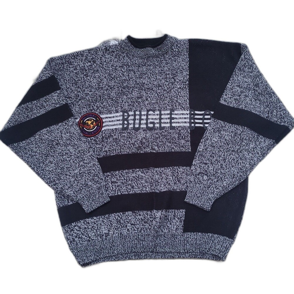 Vtg 90s Bugle Boy Sweater Global Challenge Embroidered